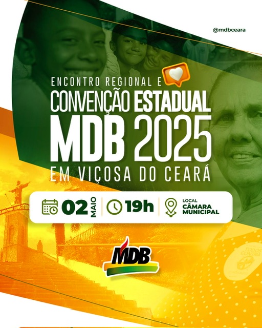 Foto: Enfraquecido na capital, MDB Ceará realiza convenção em Viçosa do Ceará no dia 2 de maio