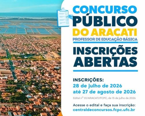 Foto: Prefeitura de Aracati abre concurso público para professores da rede municipal